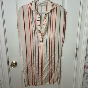 LORO PIANA striped silk & cotton beach cover / shift dress !!